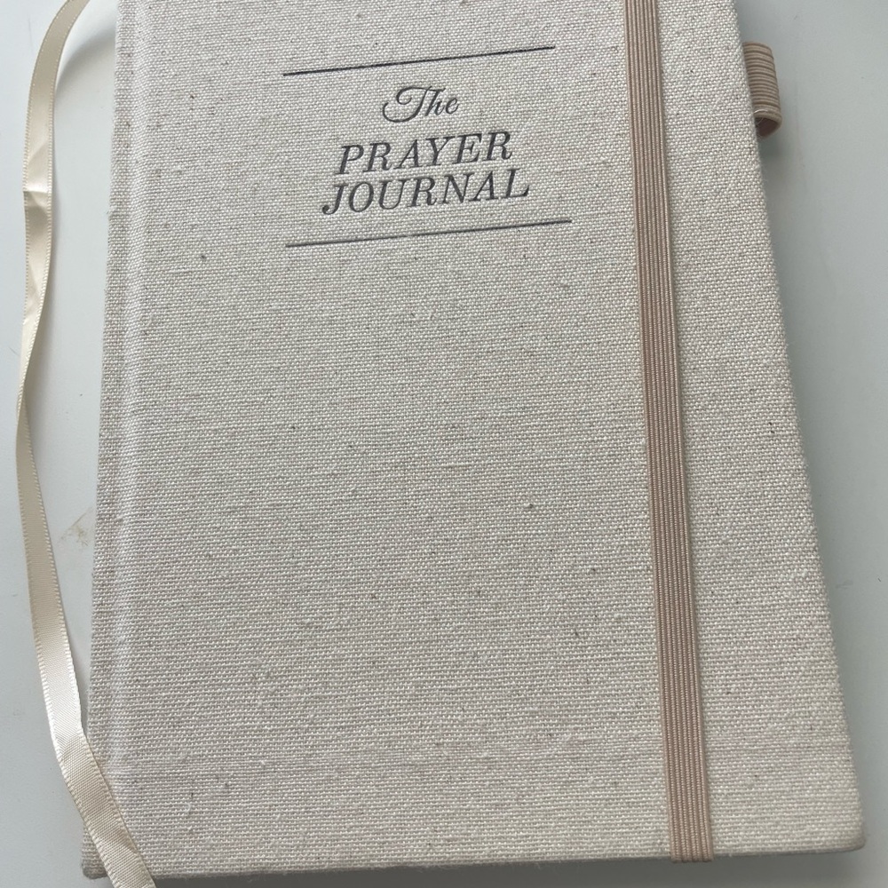 Cream Prayer Journal with Elastic Band